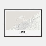 Erie Map Landscape Poster