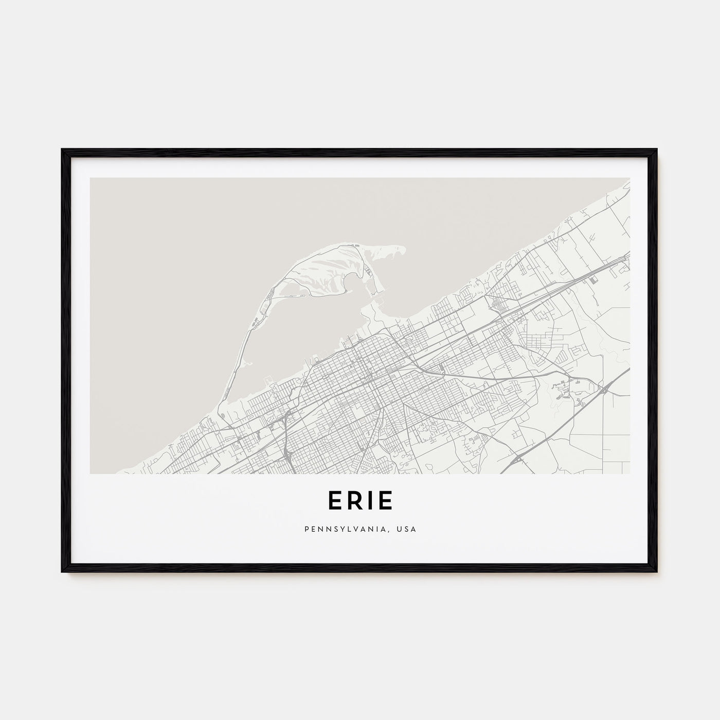 Erie Map Landscape Poster