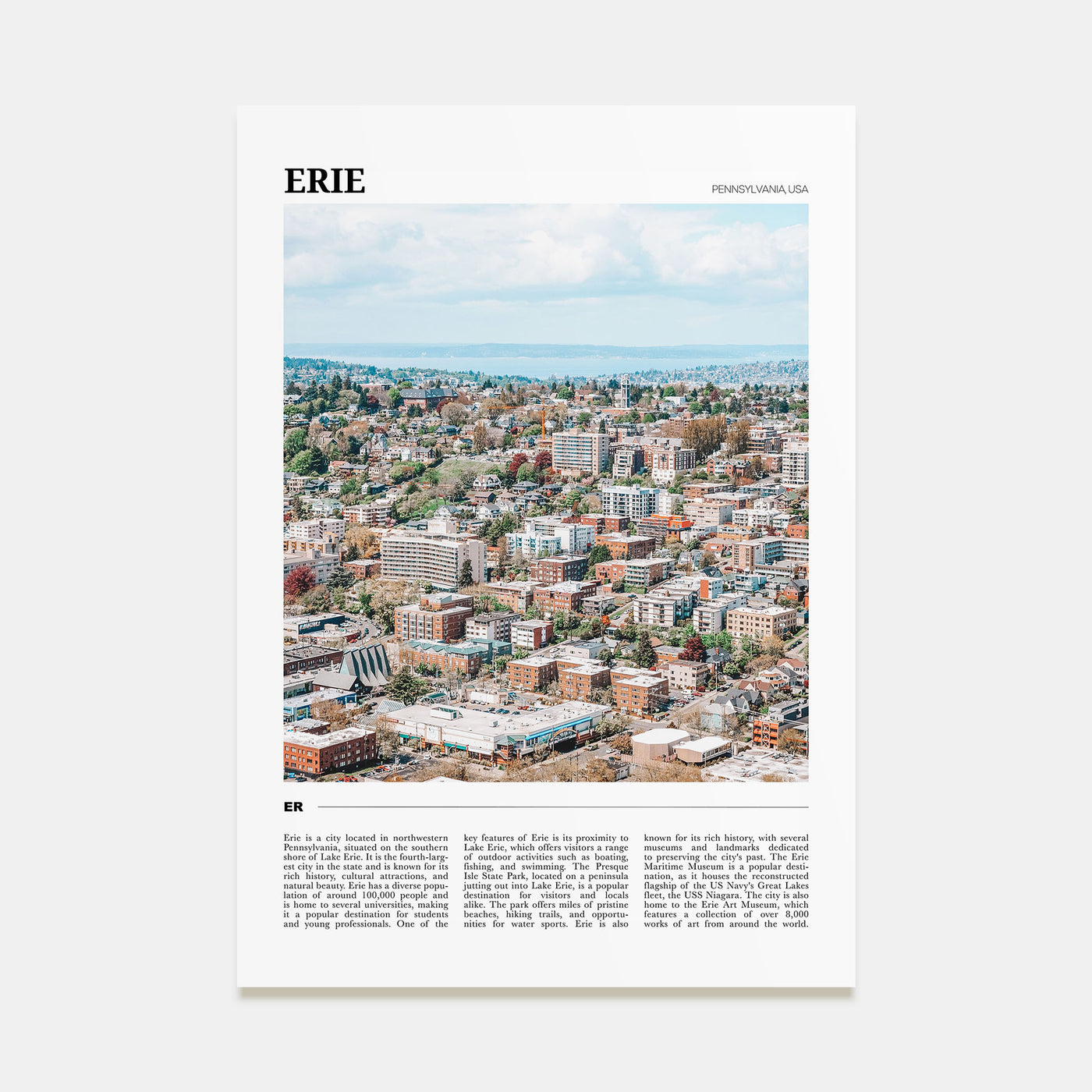 Erie Travel Color Poster