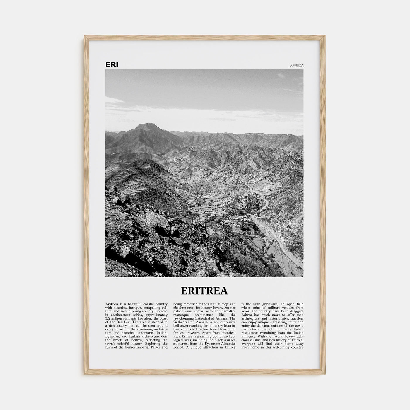 Eritrea Travel B&W Poster