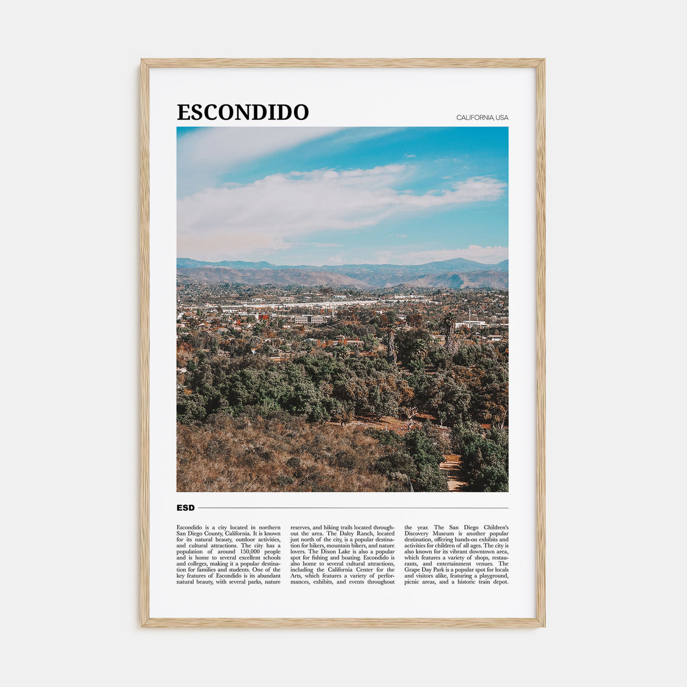 Escondido Travel Color Poster