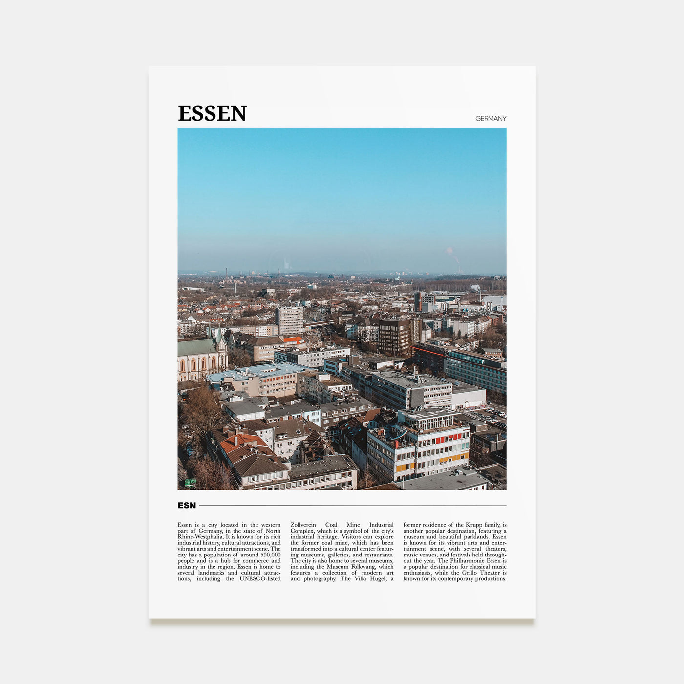 Essen Travel Color Poster