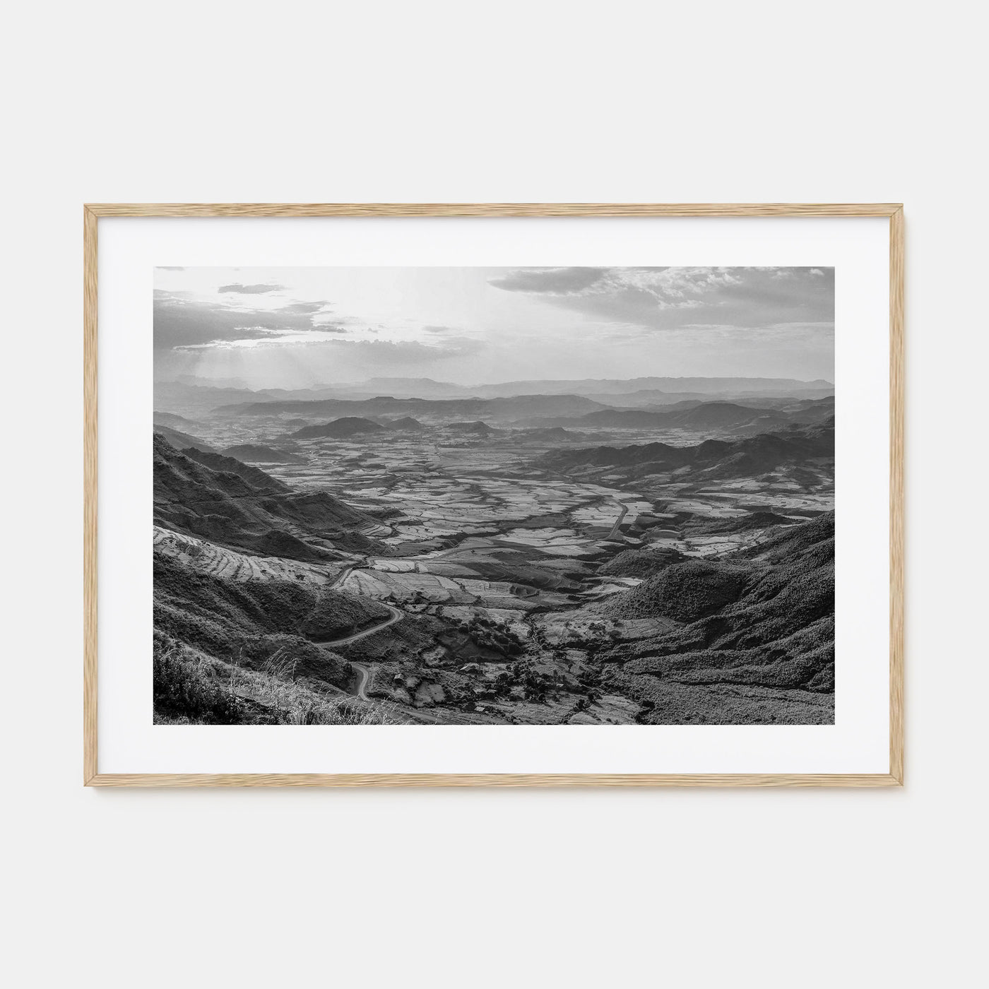 Ethiopia Landscape B&W Poster