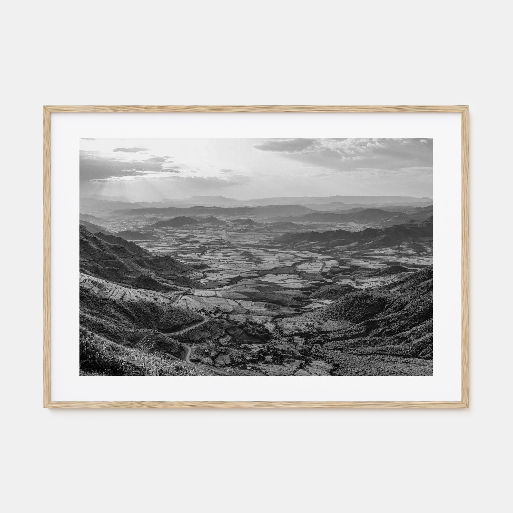 Ethiopia Landscape B&W Poster