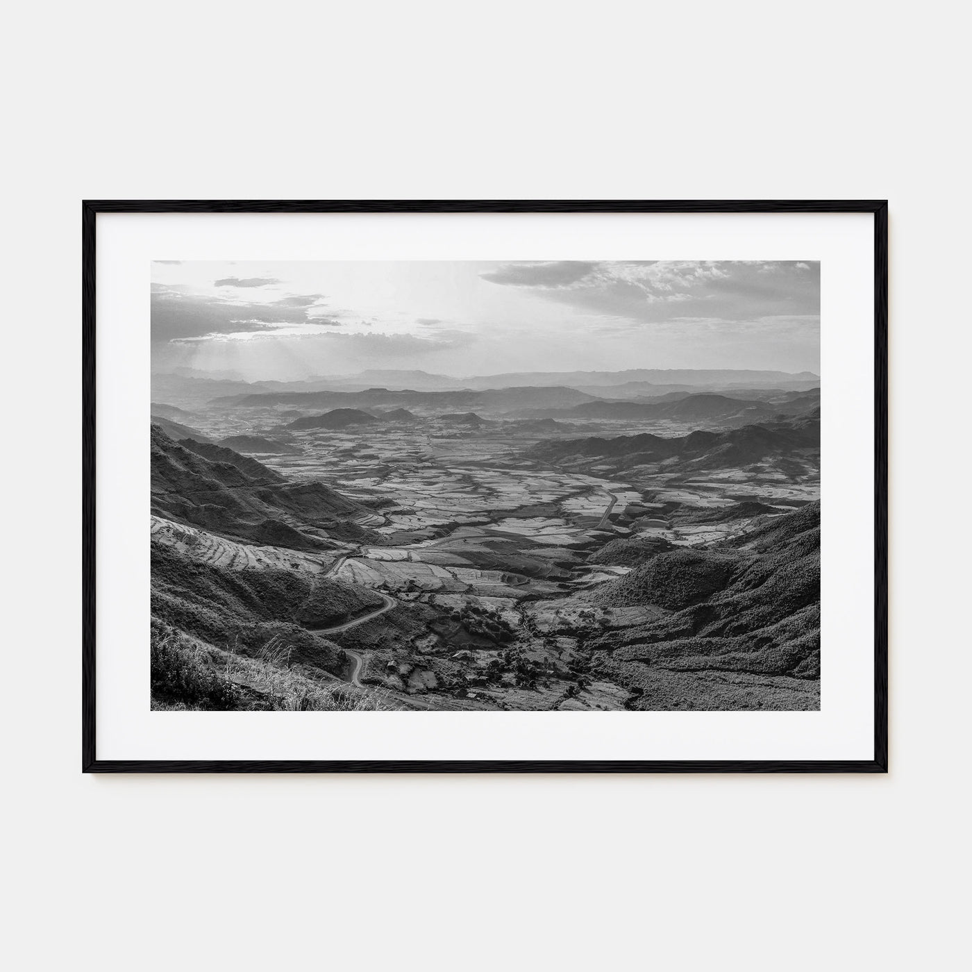 Ethiopia Landscape B&W Poster