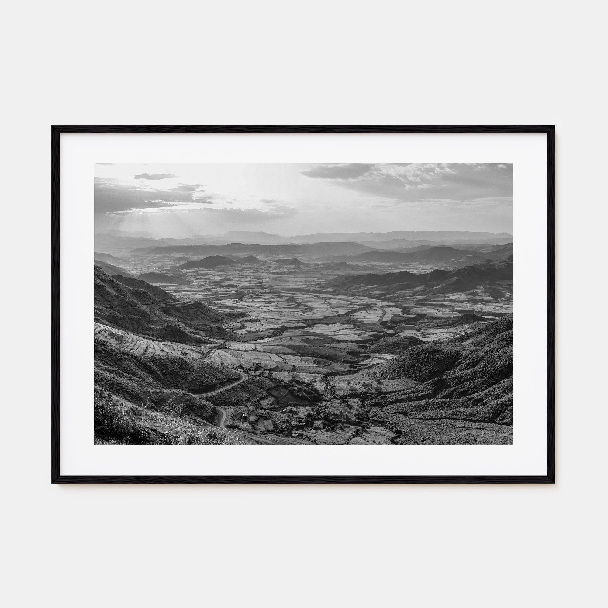 Ethiopia Landscape B&W Poster