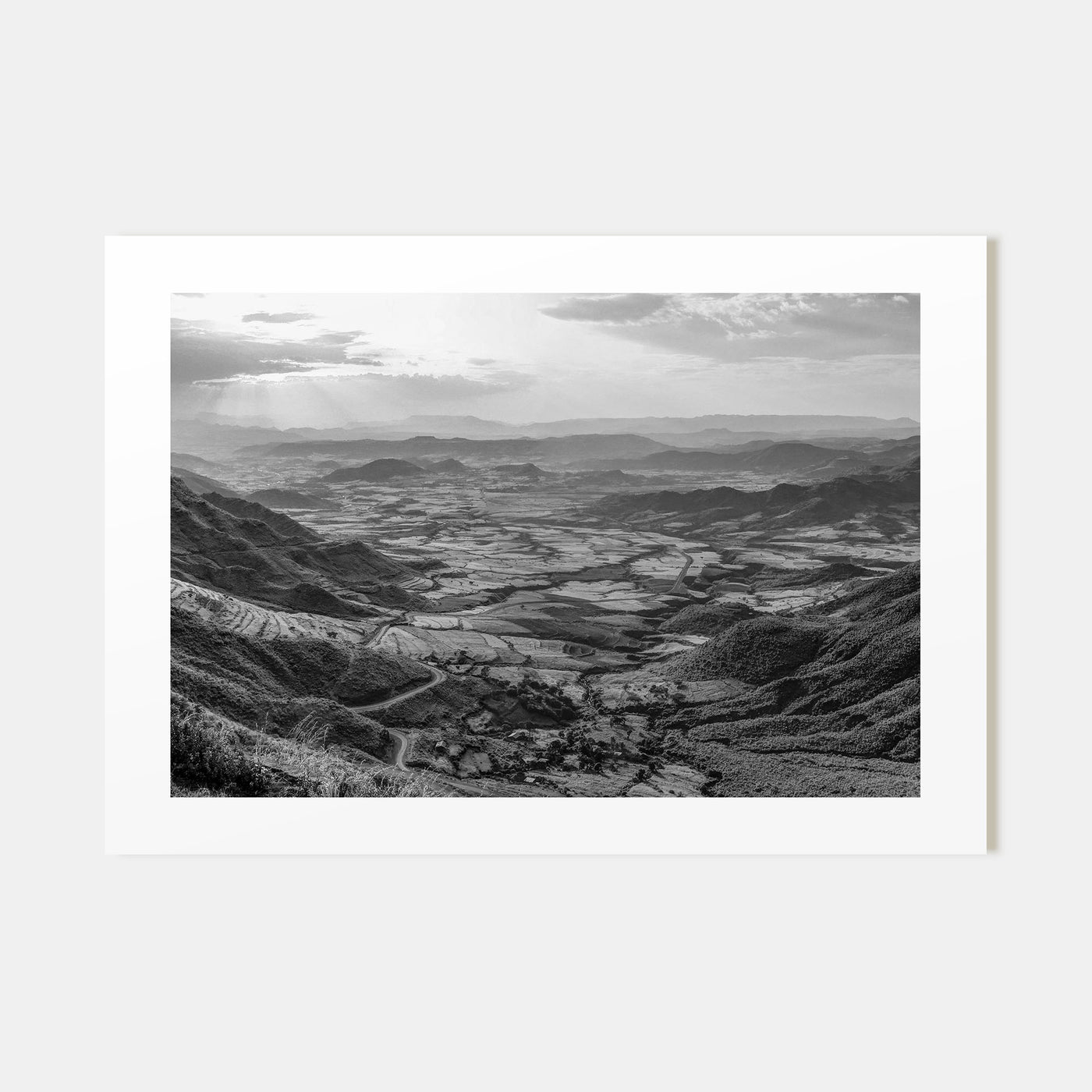 Ethiopia Landscape B&W Poster