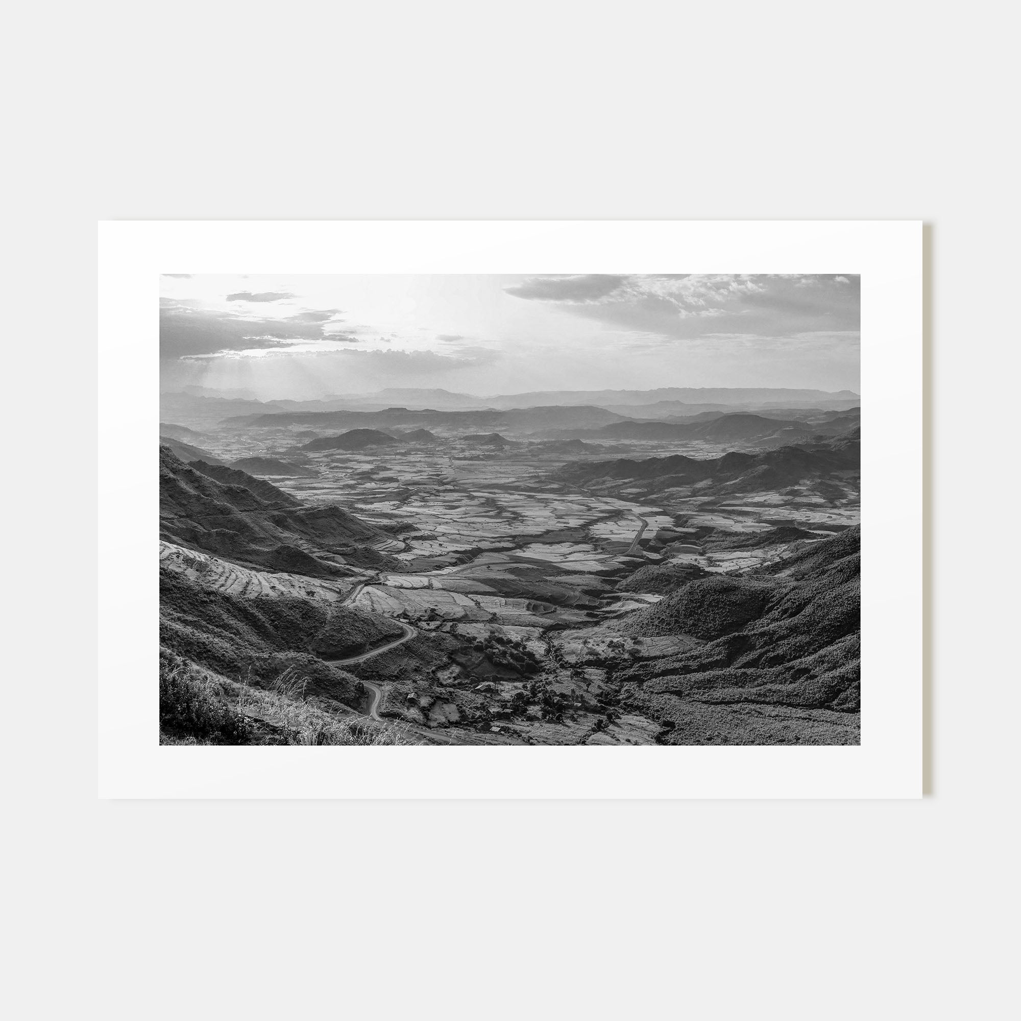 Ethiopia Landscape B&W Poster