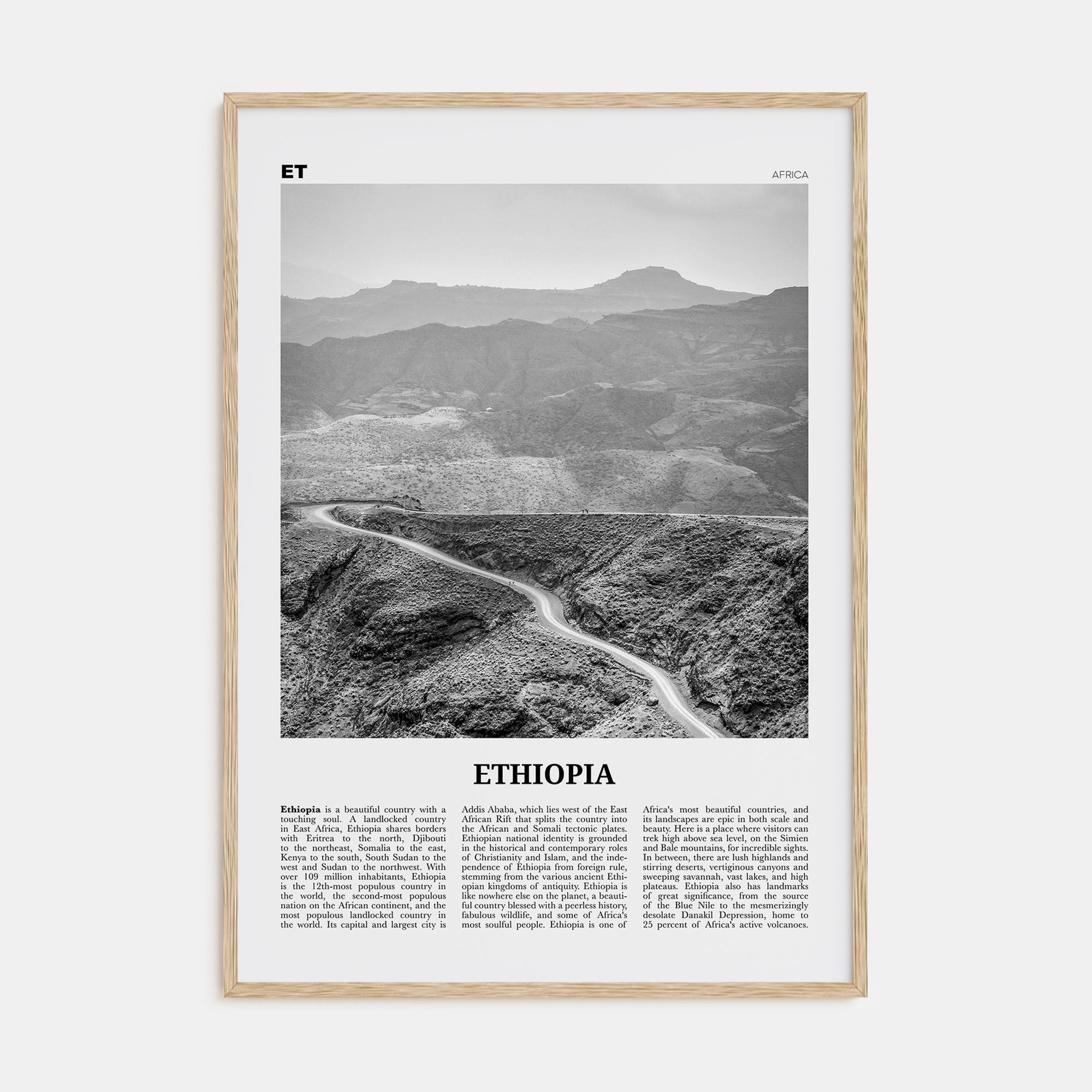 Ethiopia Travel B&W No 1 Poster