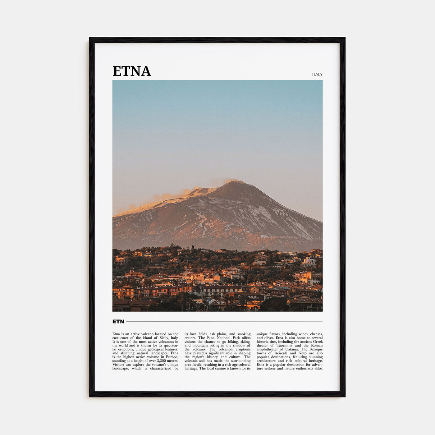 Etna Travel Color Poster