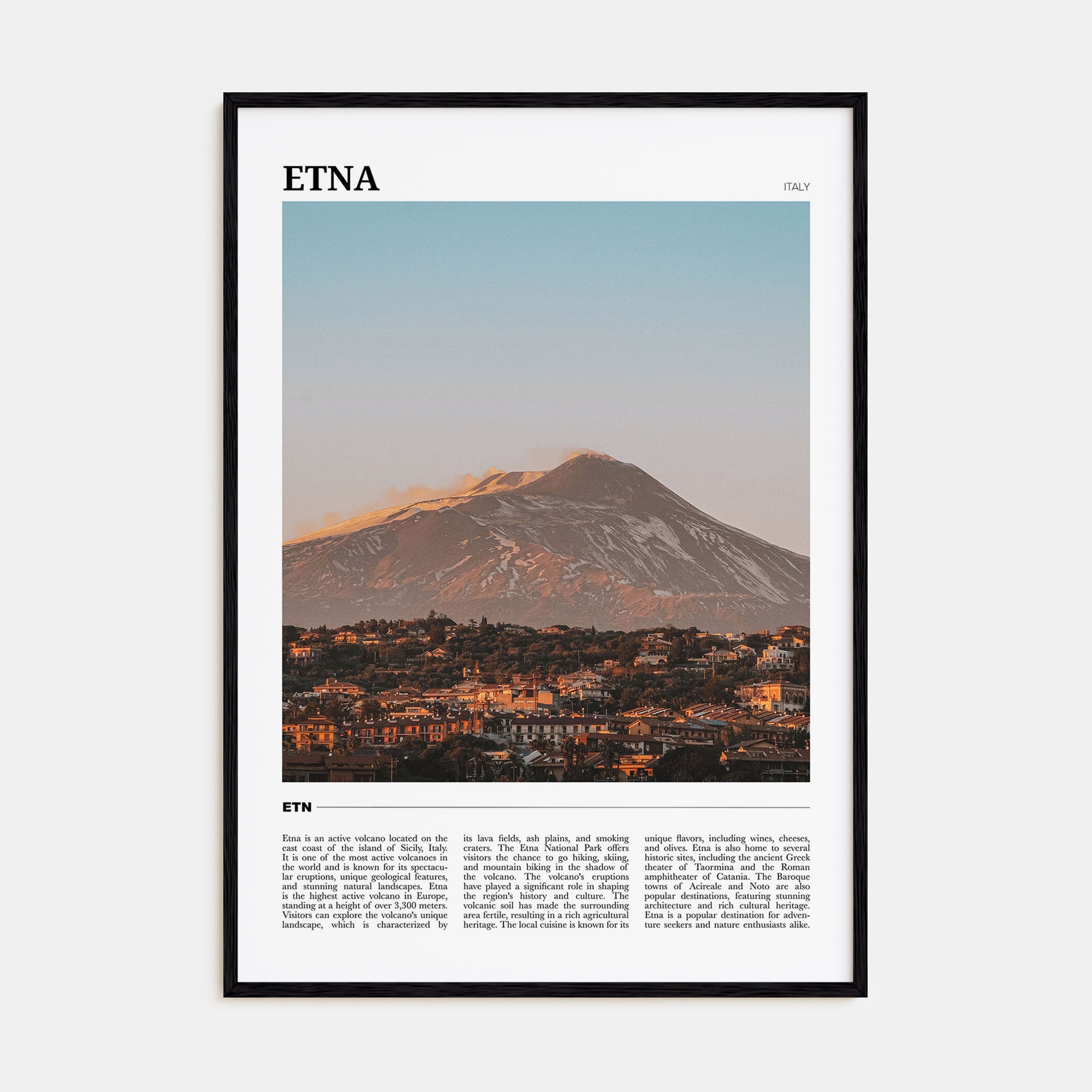 Etna Travel Color Poster