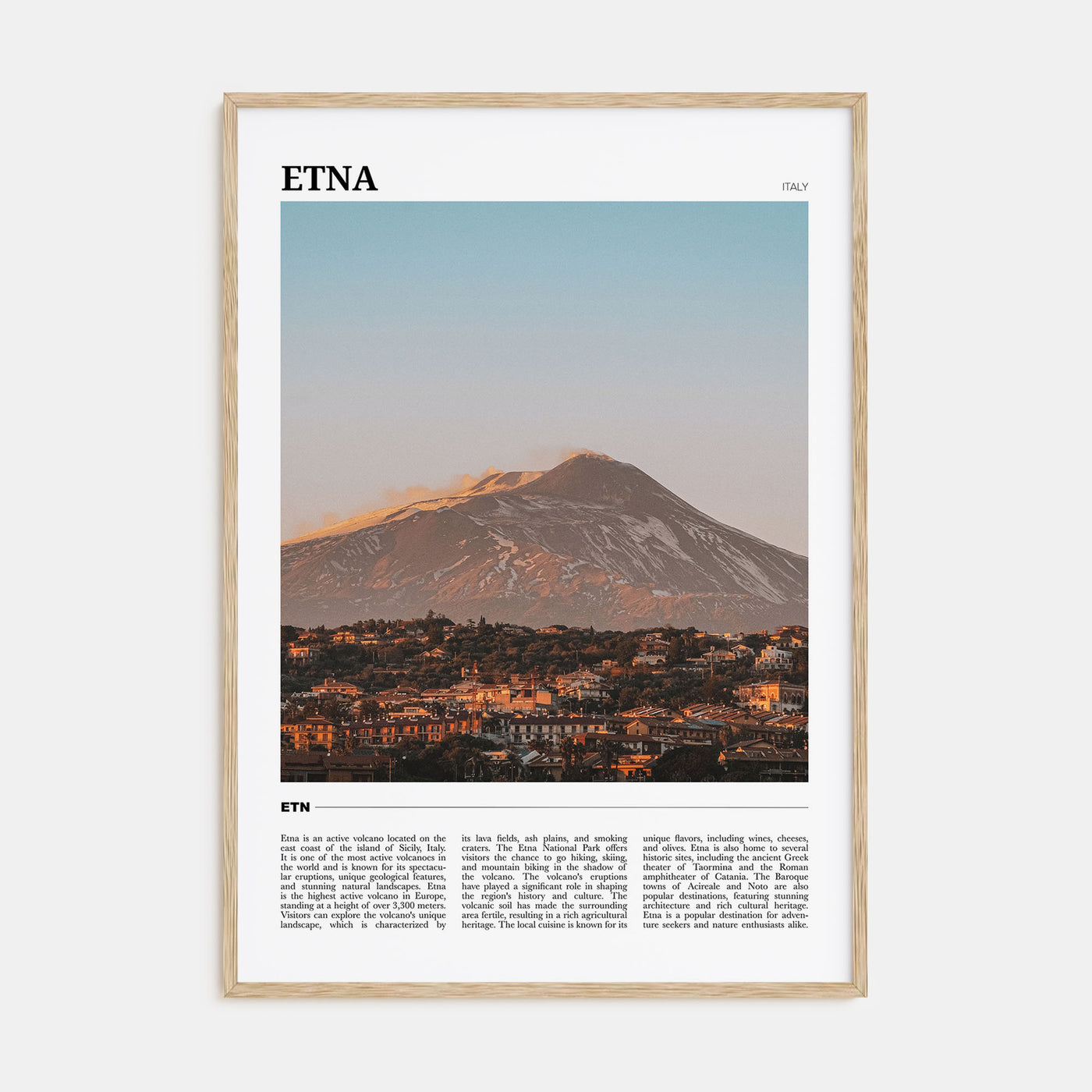 Etna Travel Color Poster