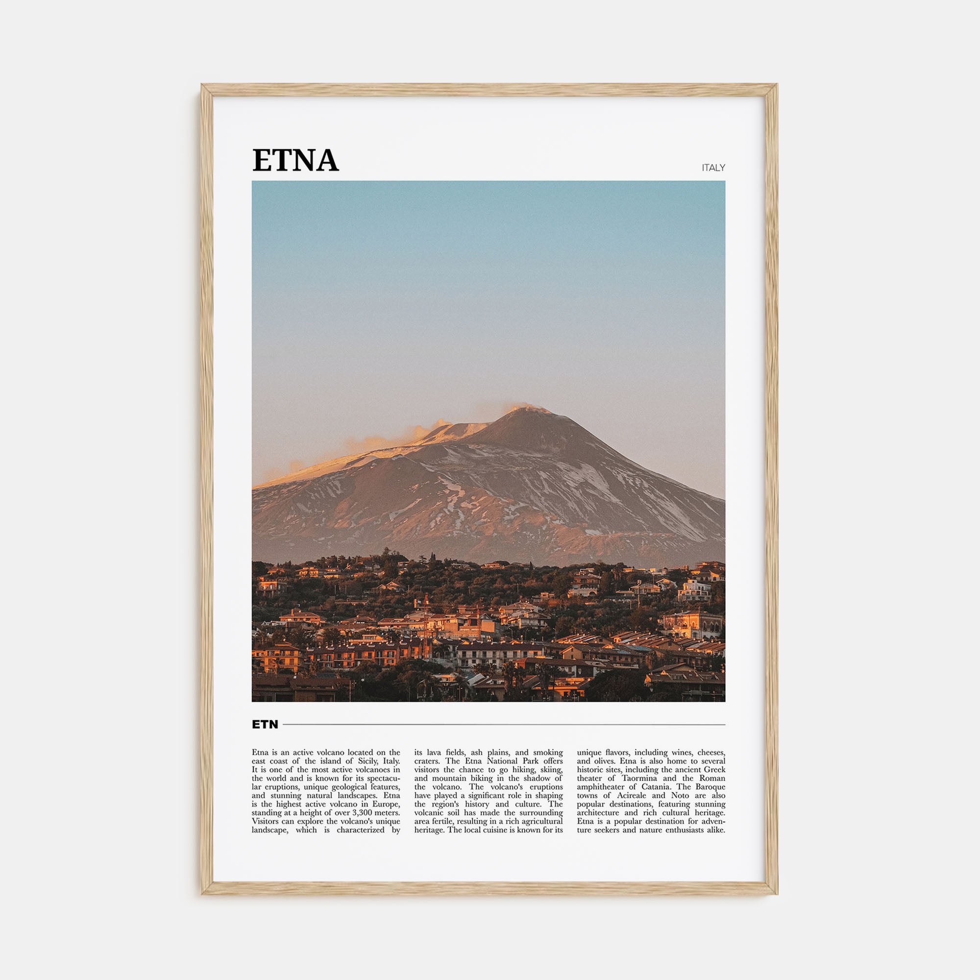 Etna Travel Color Poster