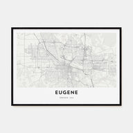 Eugene Map Landscape Poster