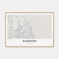 Evanston Map Landscape Poster