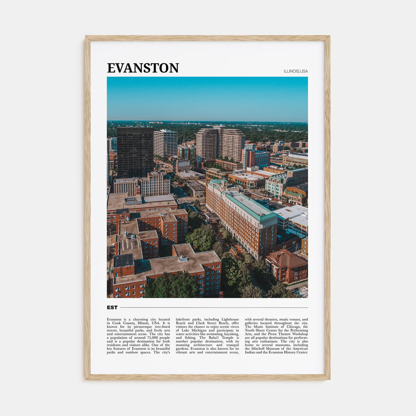Evanston Travel Color Poster