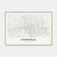 Evansville Map Landscape Poster