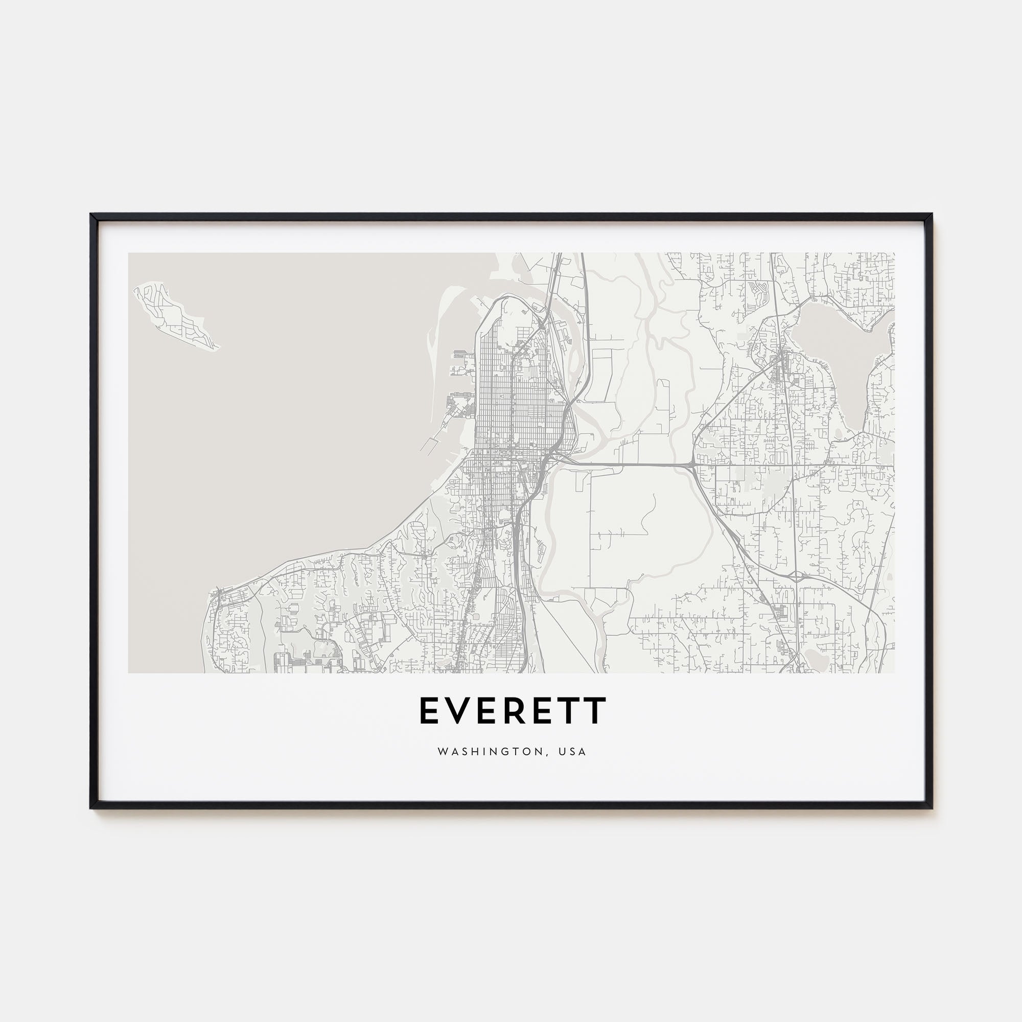 Everett Map Landscape Poster