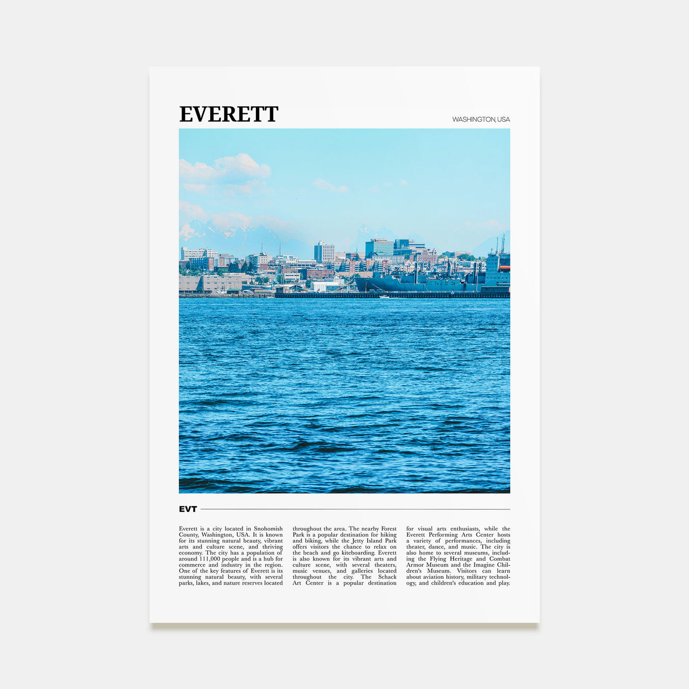 Everett Travel Color Poster