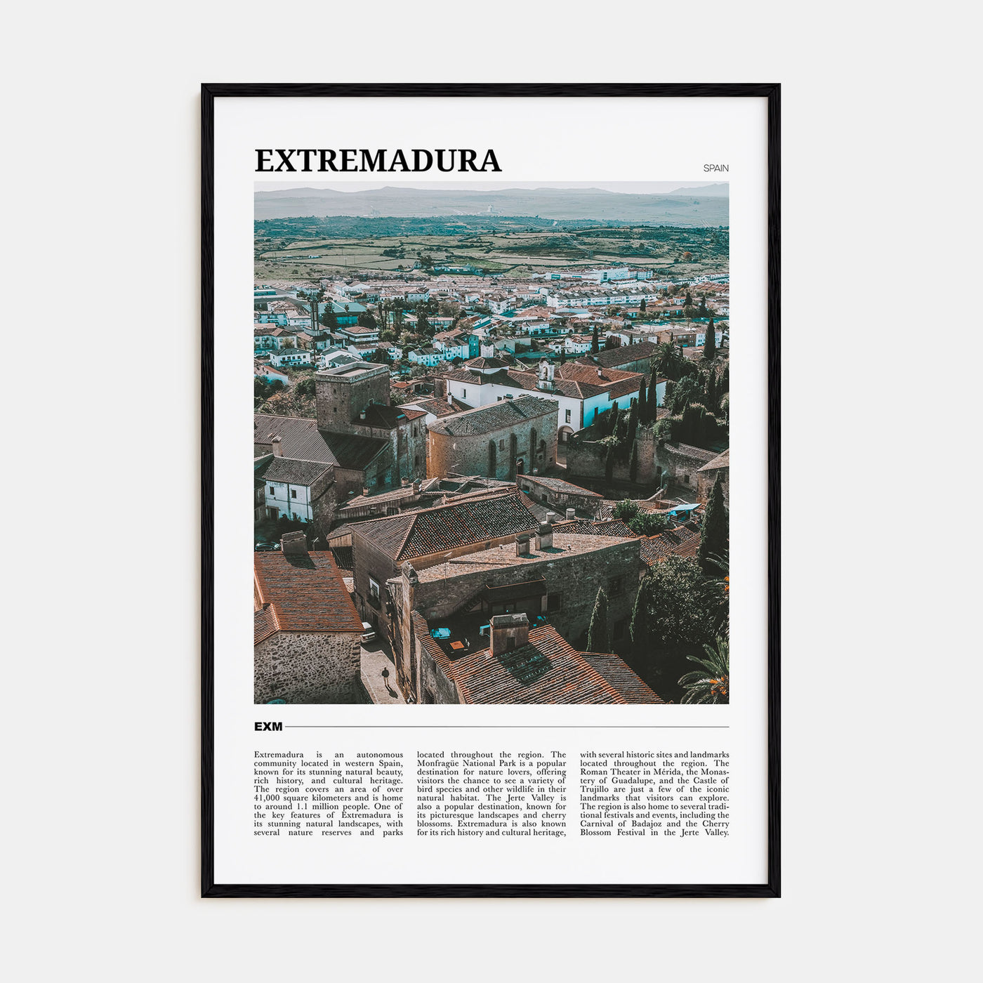 Extremadura Travel Color Poster
