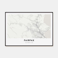 Fairfax, California Map Landscape Poster