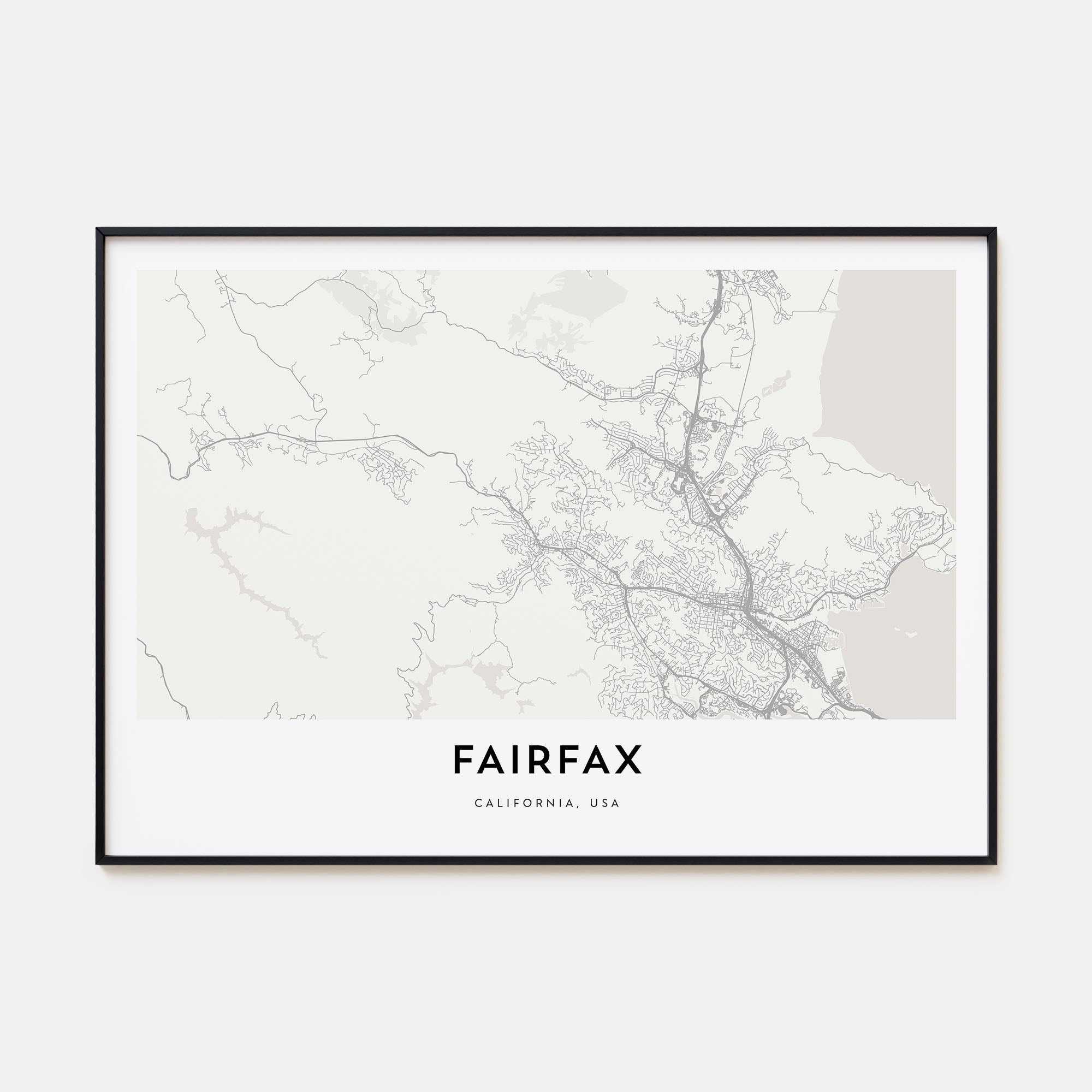 Fairfax, California Map Landscape Poster