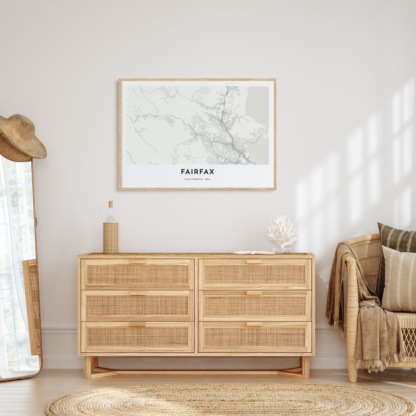 Fairfax, California Map Landscape Poster