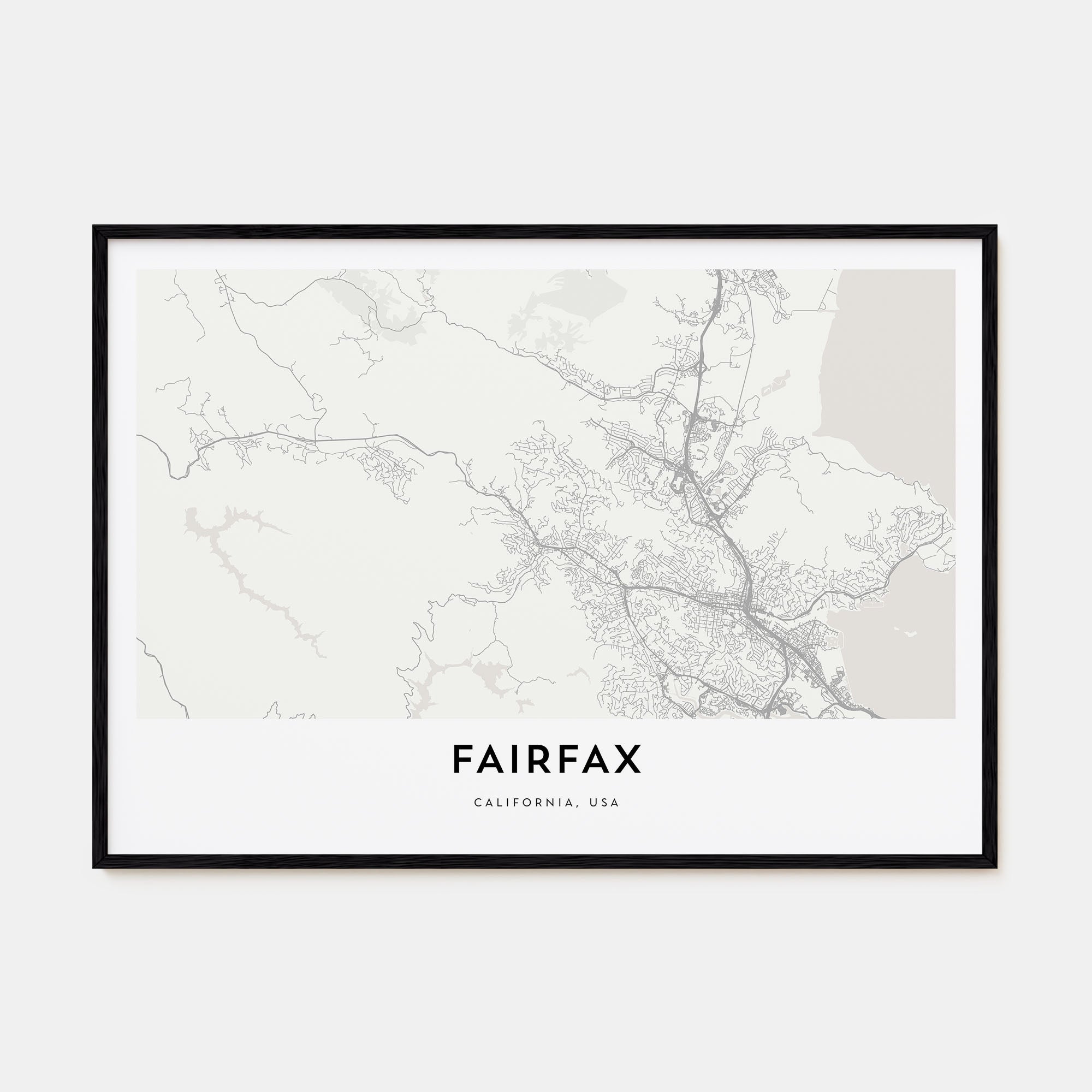 Fairfax, California Map Landscape Poster