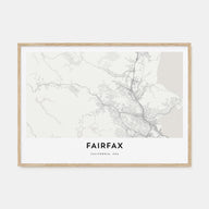 Fairfax, California Map Landscape Poster