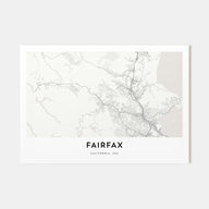 Fairfax, California Map Landscape Poster