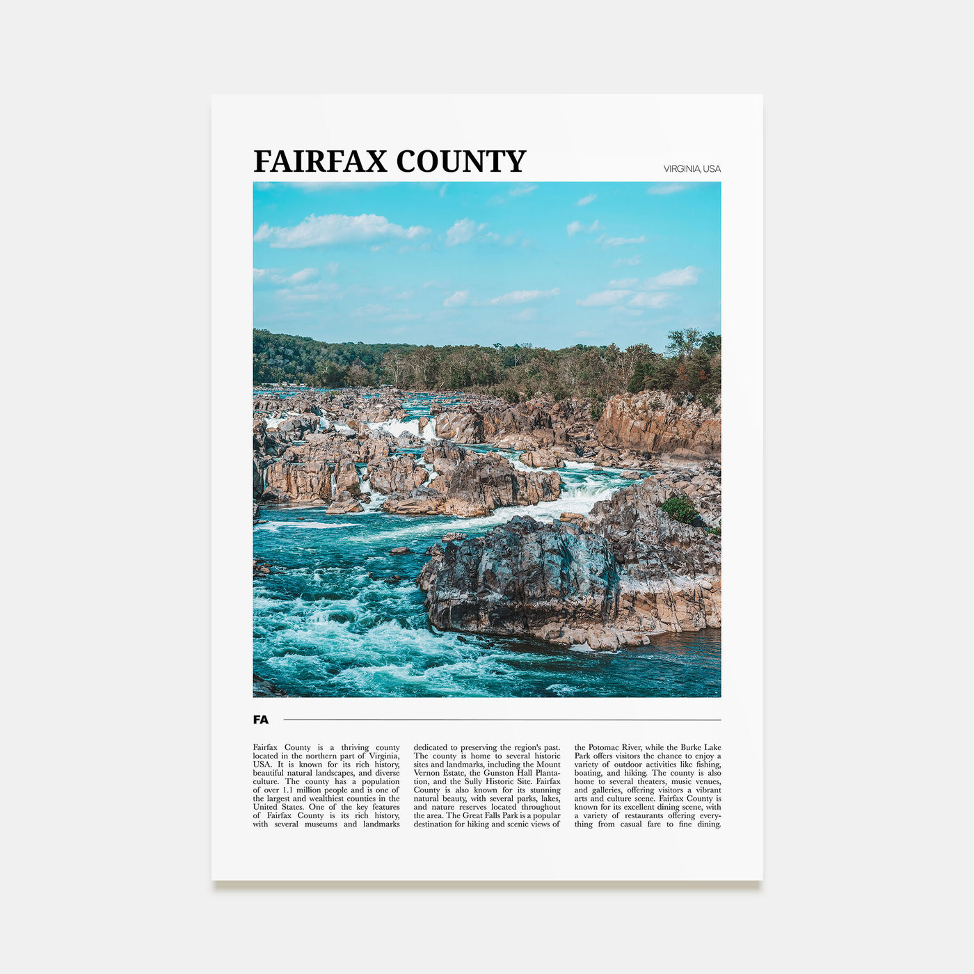 Fairfax County Travel Color Poster
