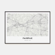 Fairfax, Virginia Map Landscape Poster