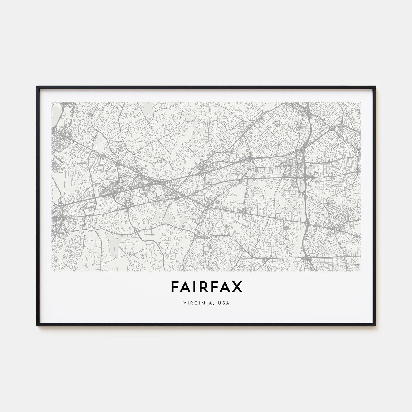 Fairfax, Virginia Map Landscape Poster