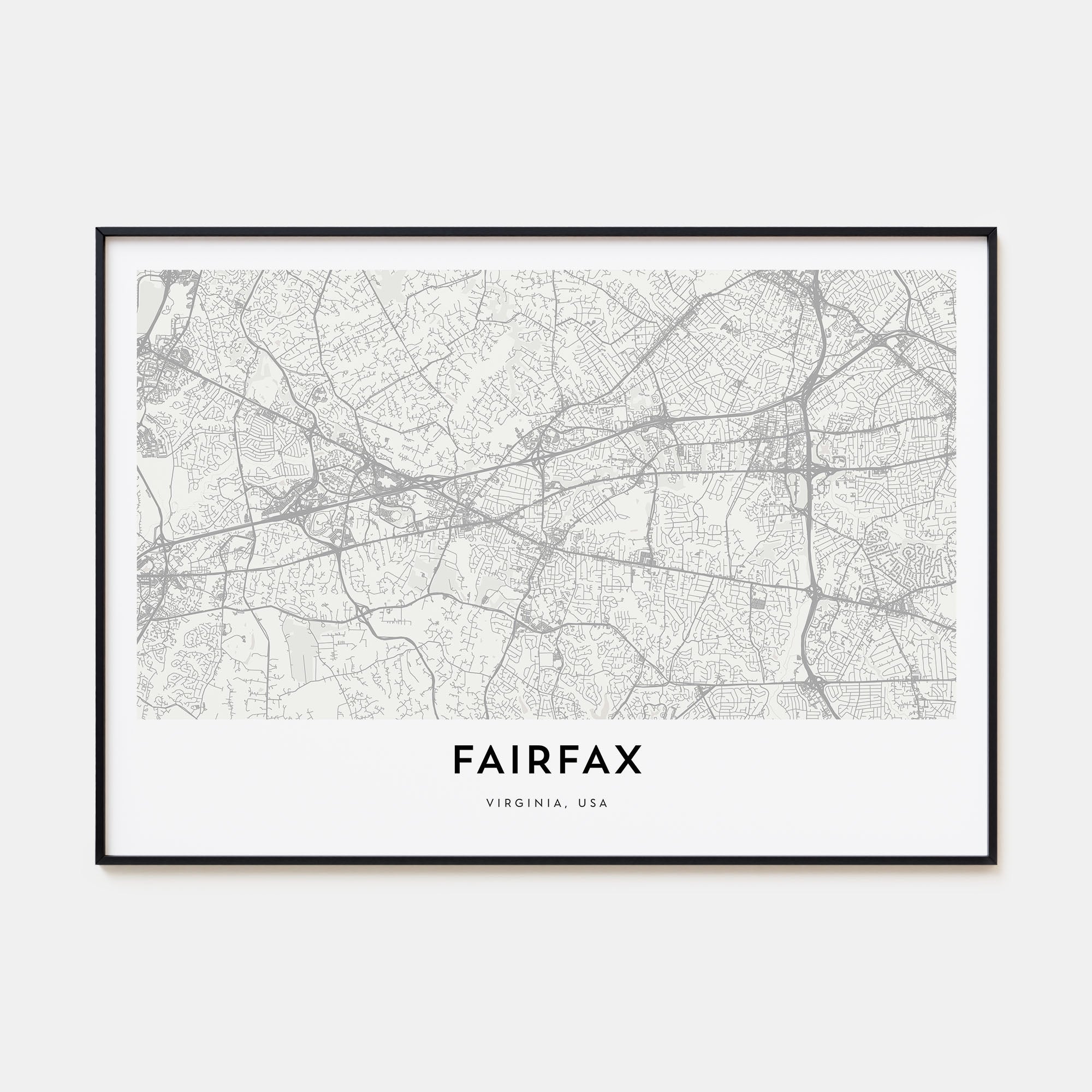 Fairfax, Virginia Map Landscape Poster