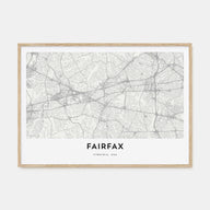 Fairfax, Virginia Map Landscape Poster