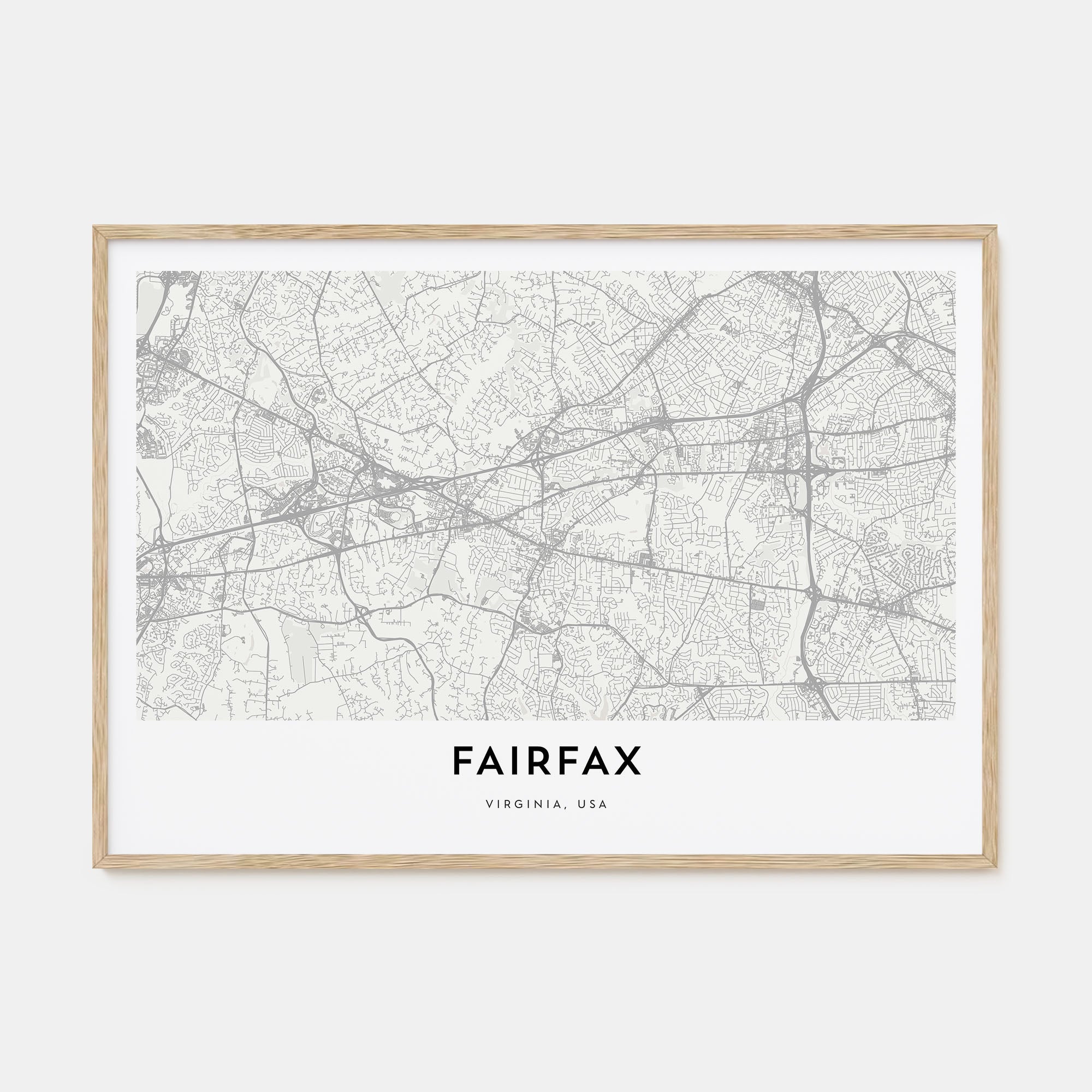 Fairfax, Virginia Map Landscape Poster