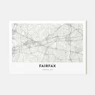 Fairfax, Virginia Map Landscape Poster