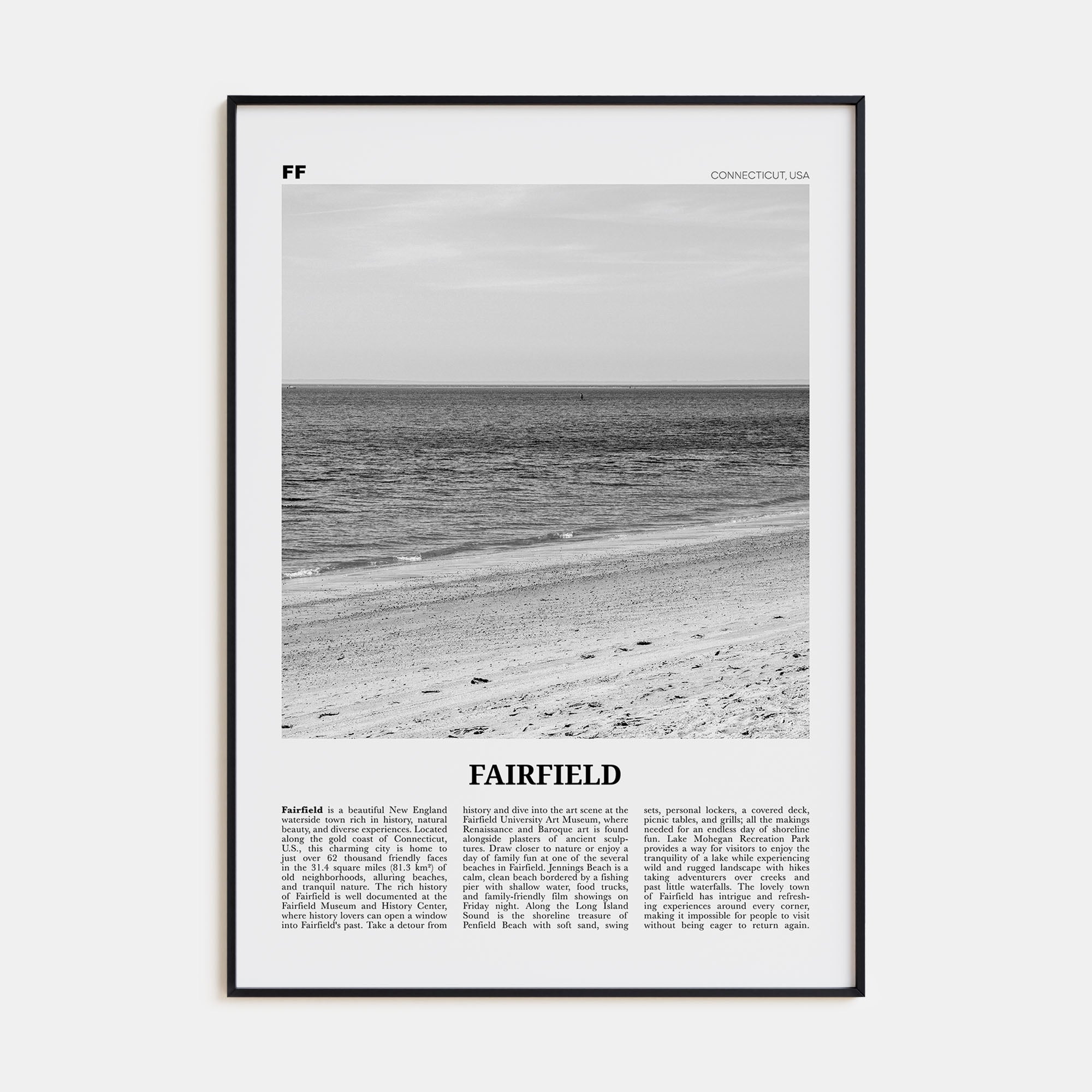 Fairfield Travel B&W Poster