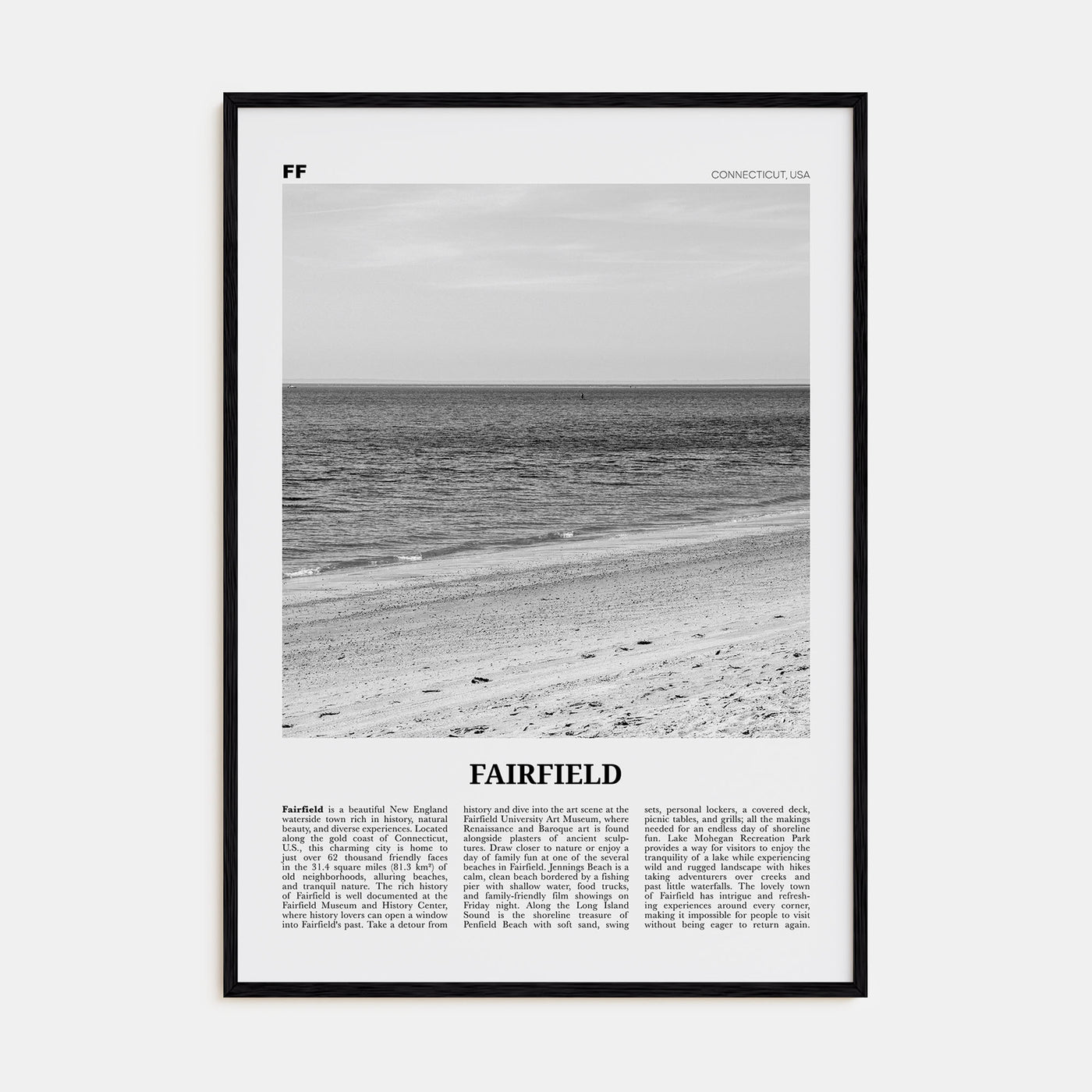 Fairfield Travel B&W Poster