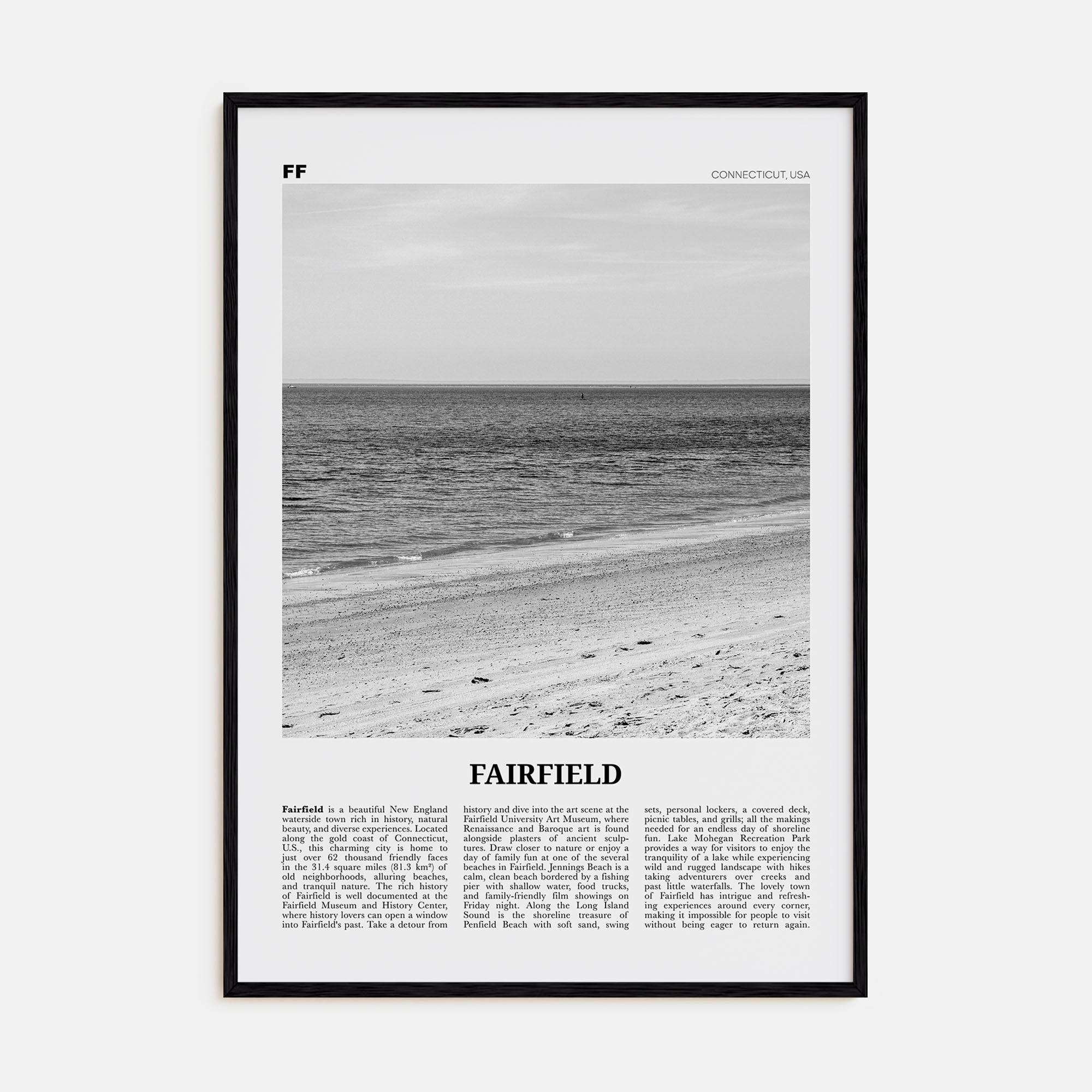 Fairfield Travel B&W Poster
