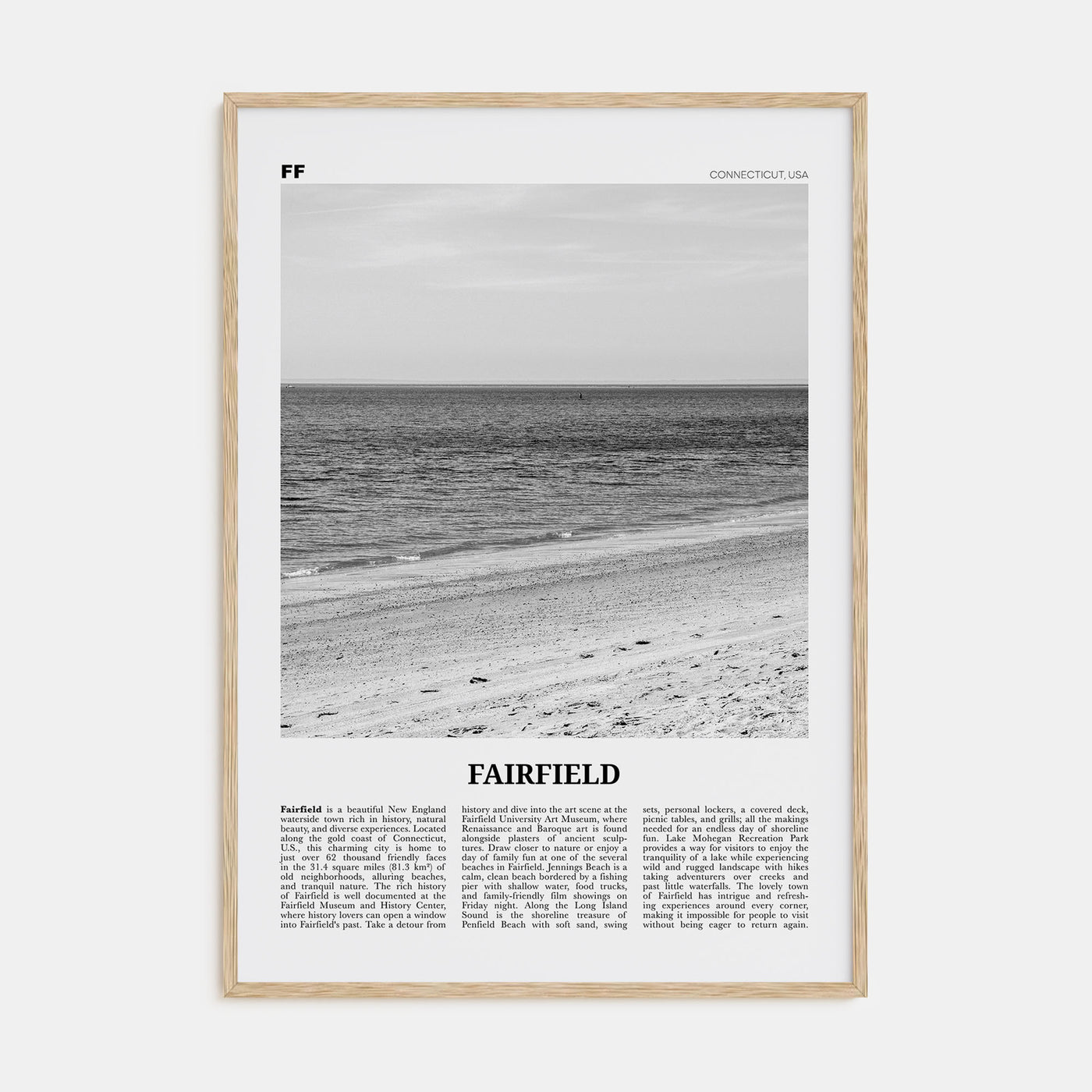 Fairfield Travel B&W Poster