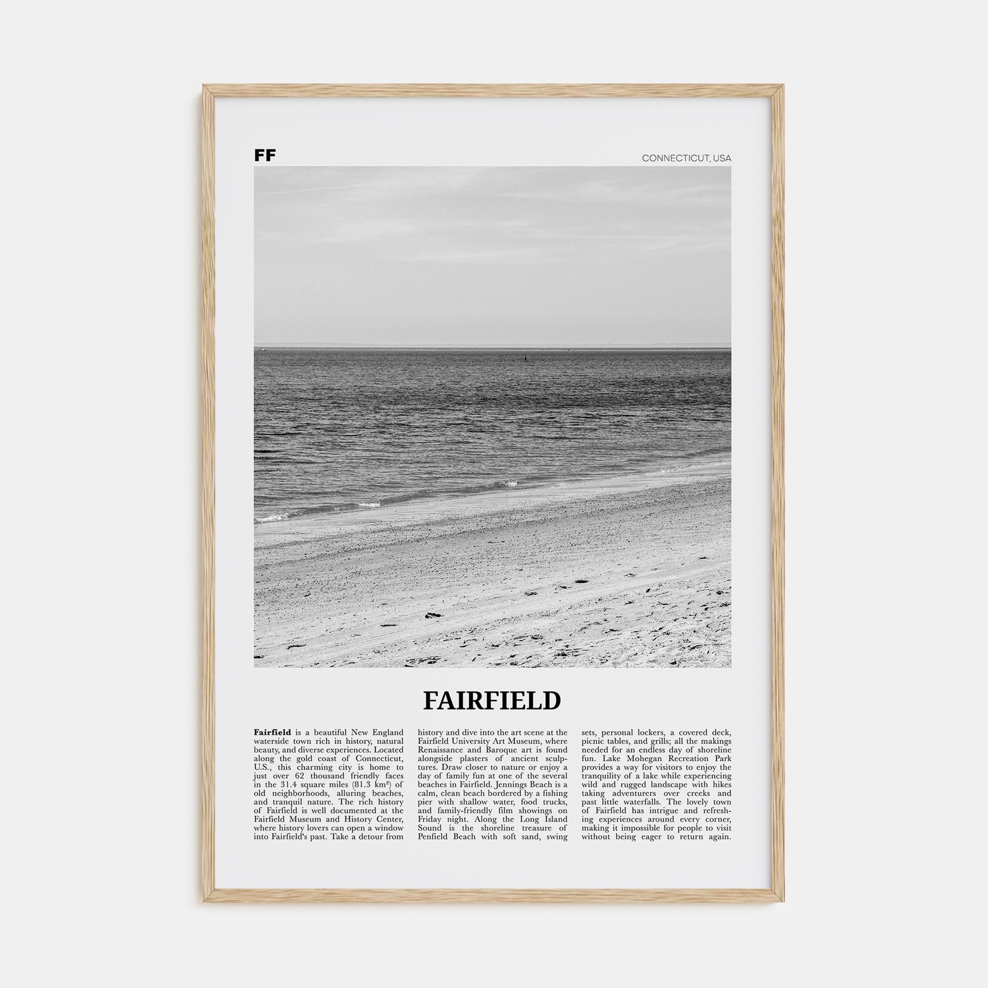 Fairfield Travel B&W Poster