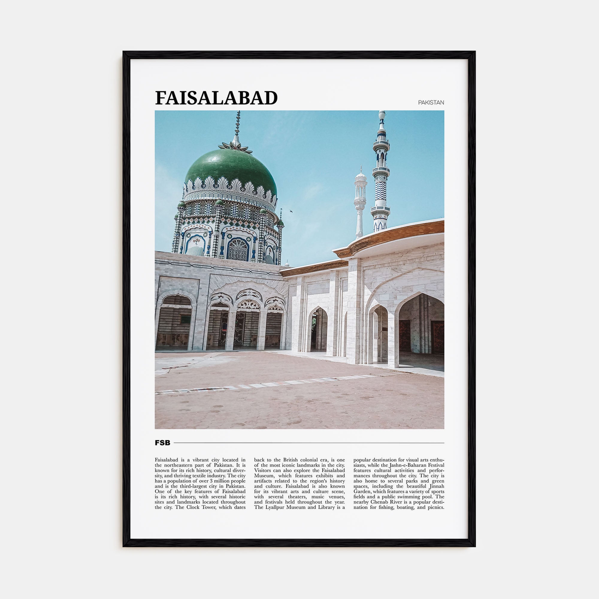 Faisalabad Travel Color Poster
