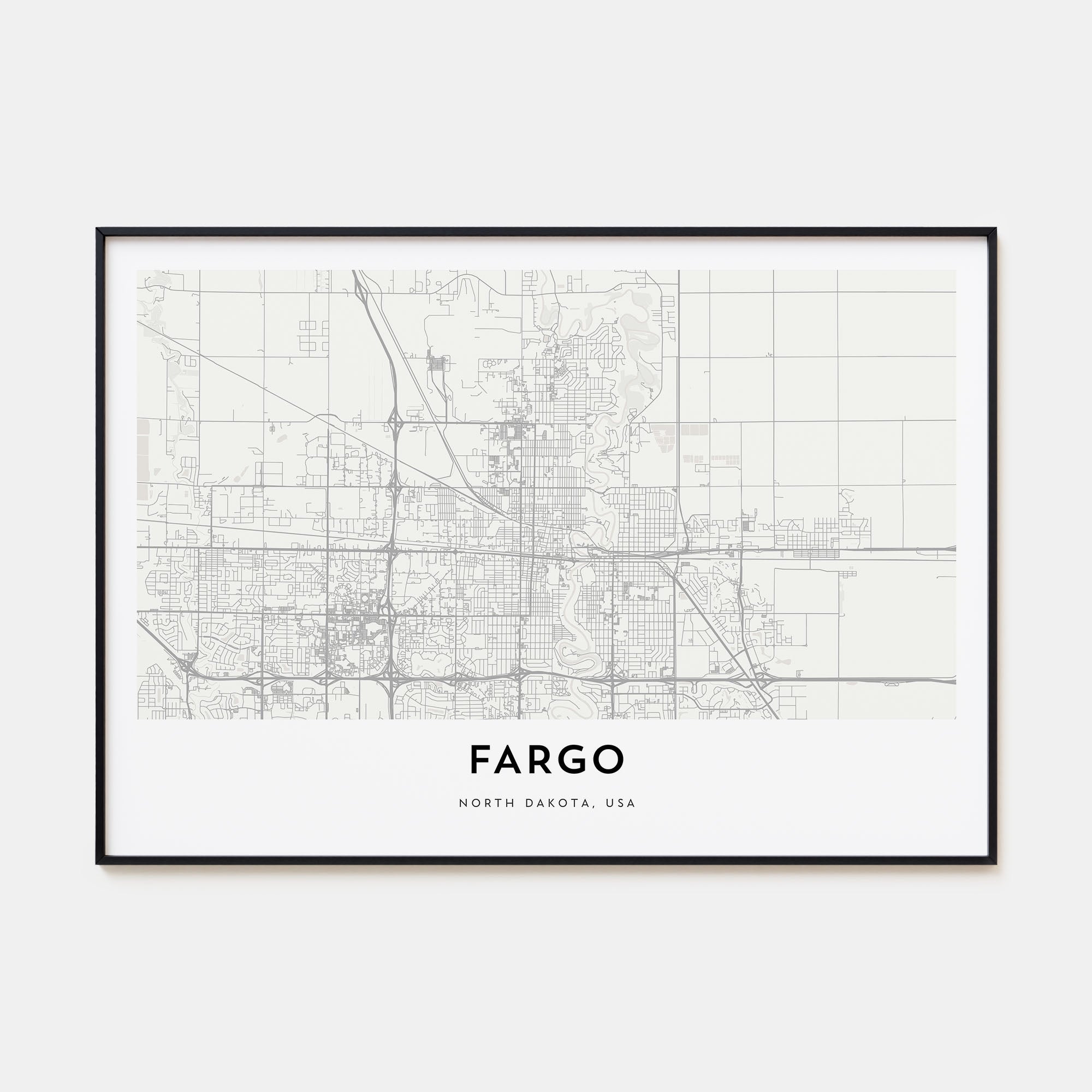 Fargo Map Landscape Poster