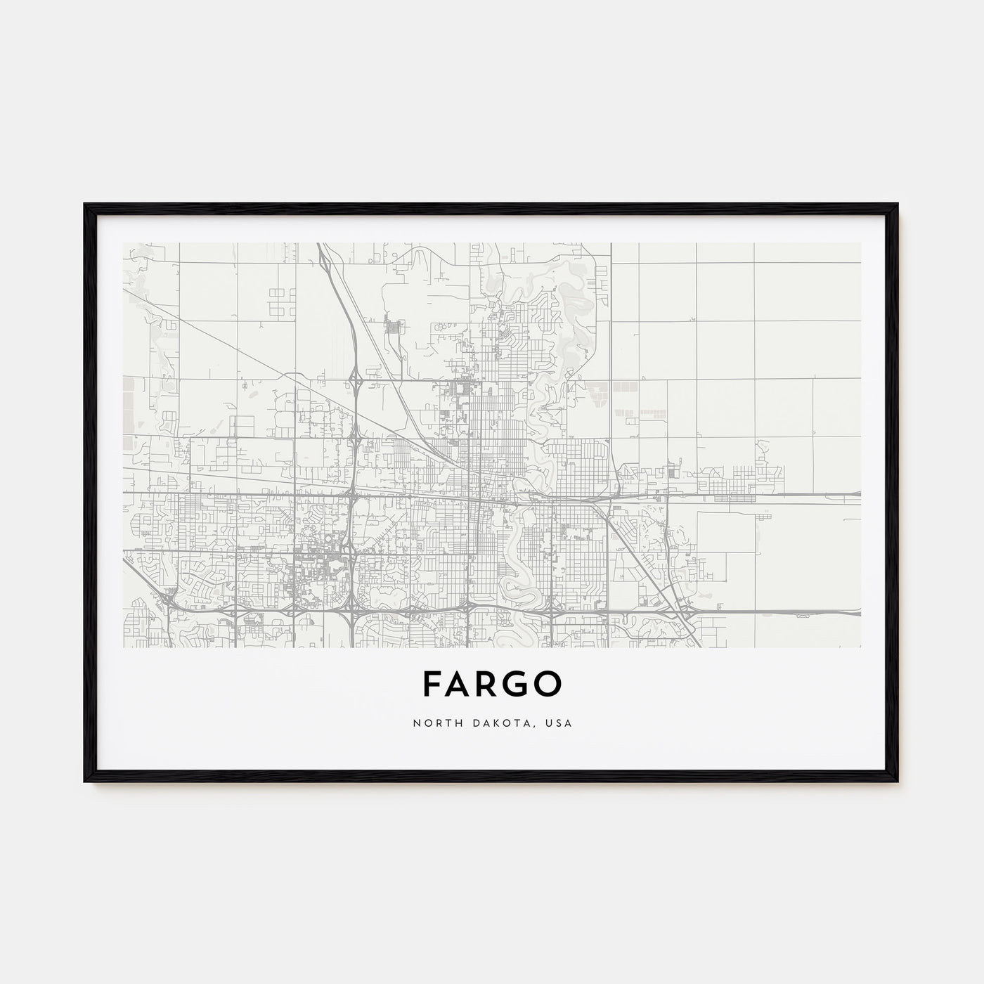 Fargo Map Landscape Poster