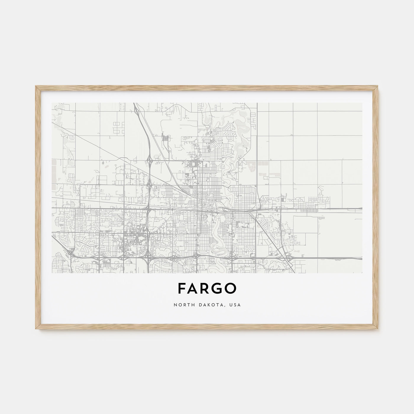 Fargo Map Landscape Poster