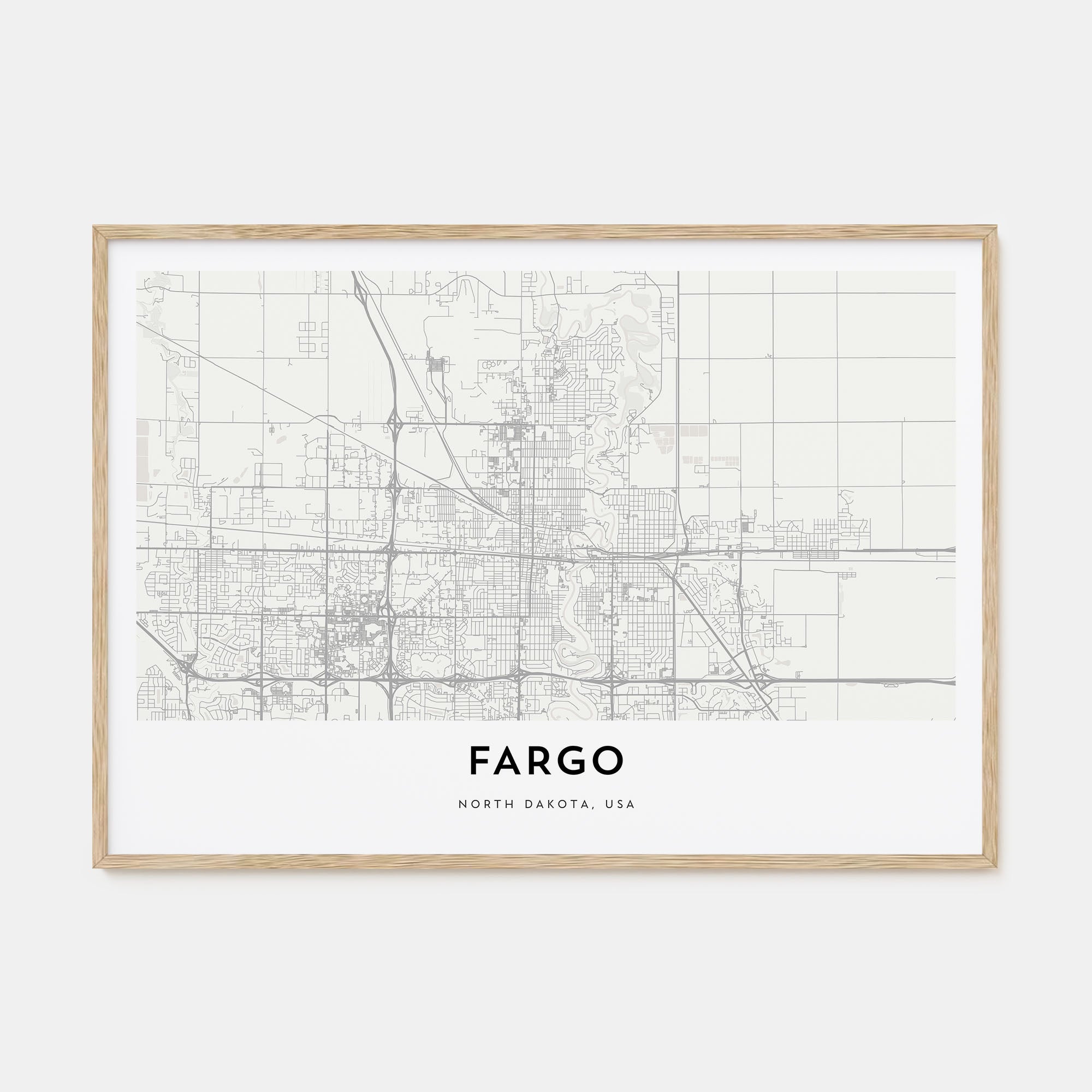 Fargo Map Landscape Poster
