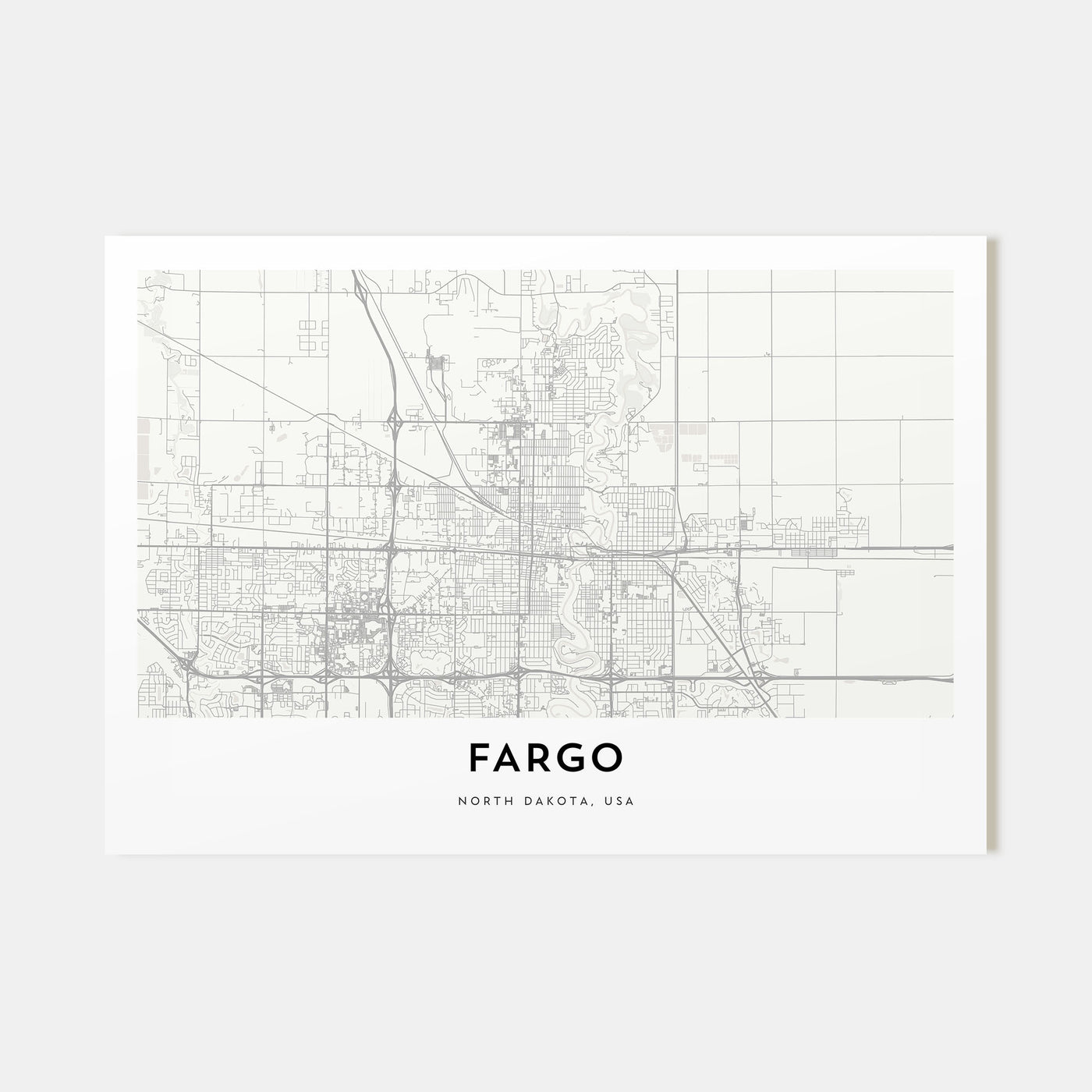 Fargo Map Landscape Poster