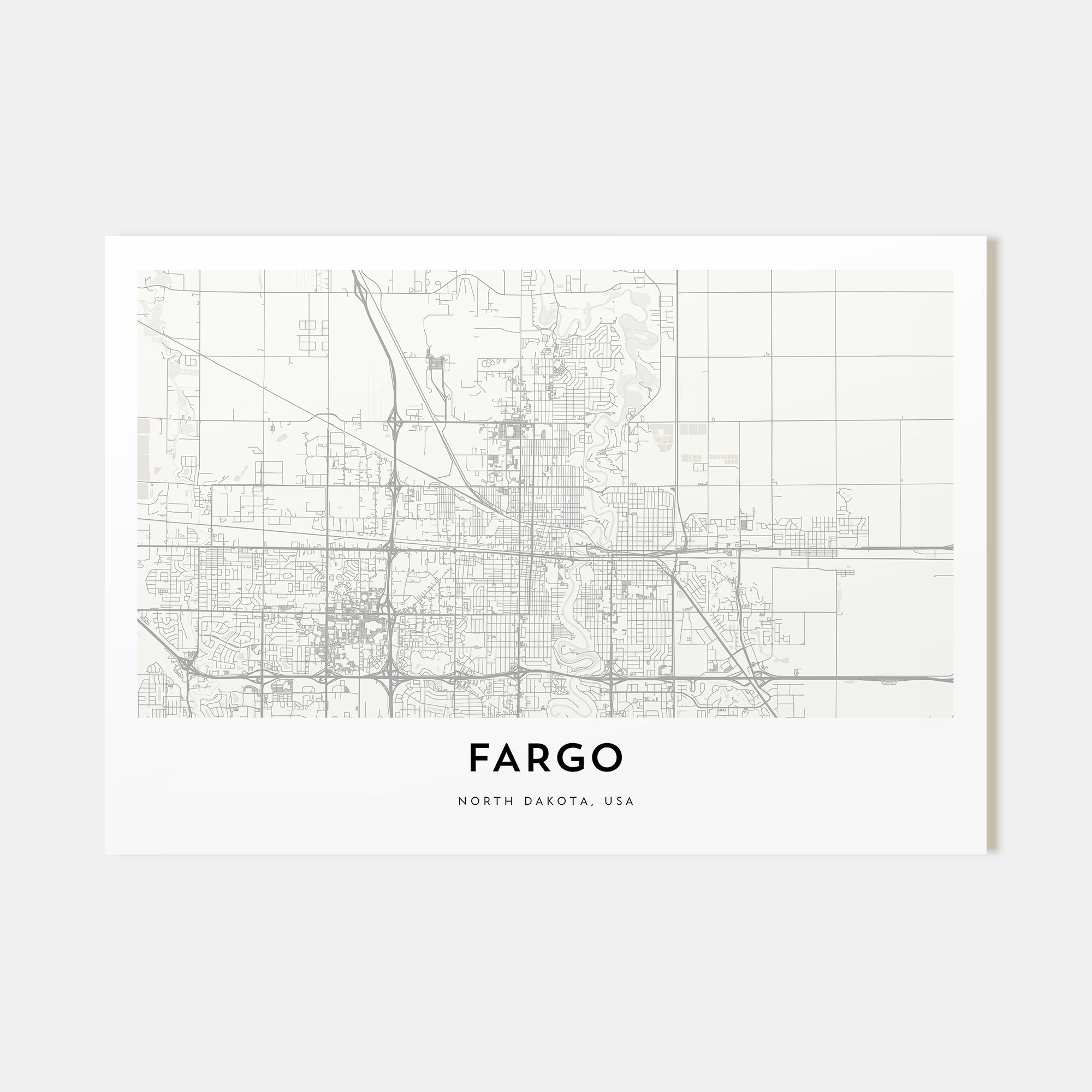 Fargo Map Landscape Poster