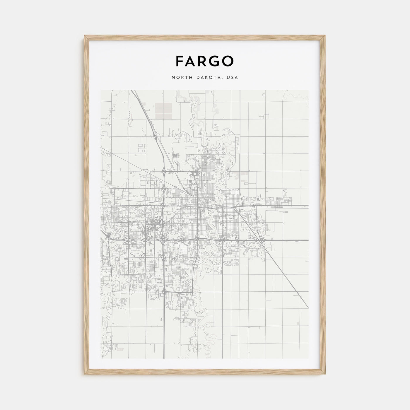 Fargo Map Portrait Poster